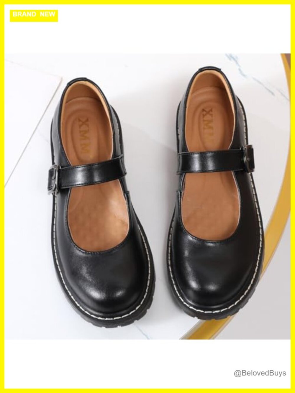 Mary Jane Shoes Women Oxford Leather Round Toe Flats Non-Slip Ankle Buckle - Picture 3 of 6